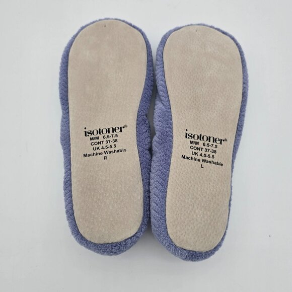 Isotoner Womens Rue Ballet Slippers Size M 6.5-7.5 Chevron Pattern Light Purple - Picture 6 of 6